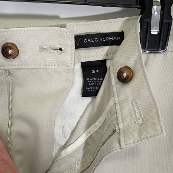 2 Greg Norman Collection Men's Tan and Cream Shorts - Picture 3 of 4